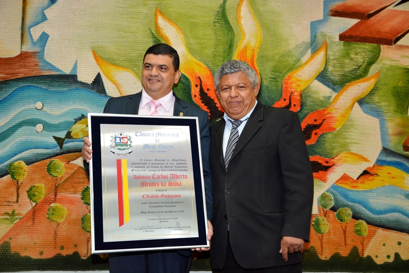 Câmara homenageia com o título de “Cidadão Guaçuano” o Apóstolo Carlos Alberto Mendes da Silva
